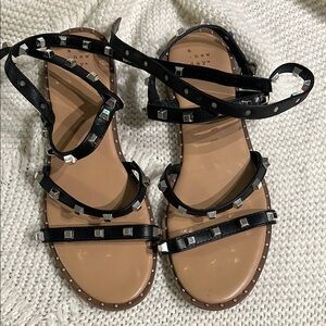 A New Day Black Studded Sandals